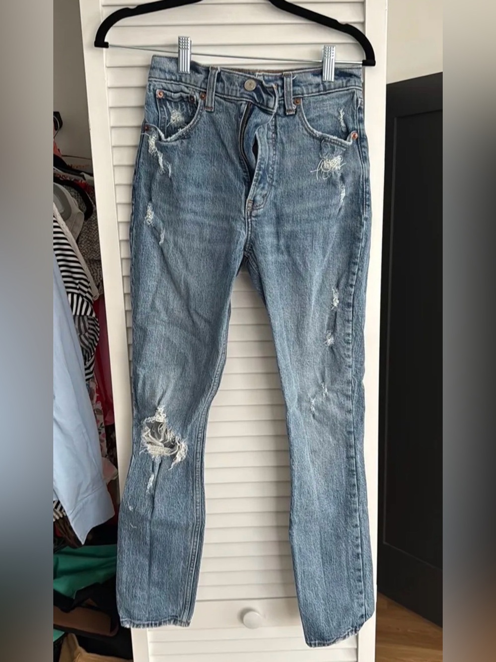 Abercrombie & Fitch Light Blue Distressed Skinny Jeans